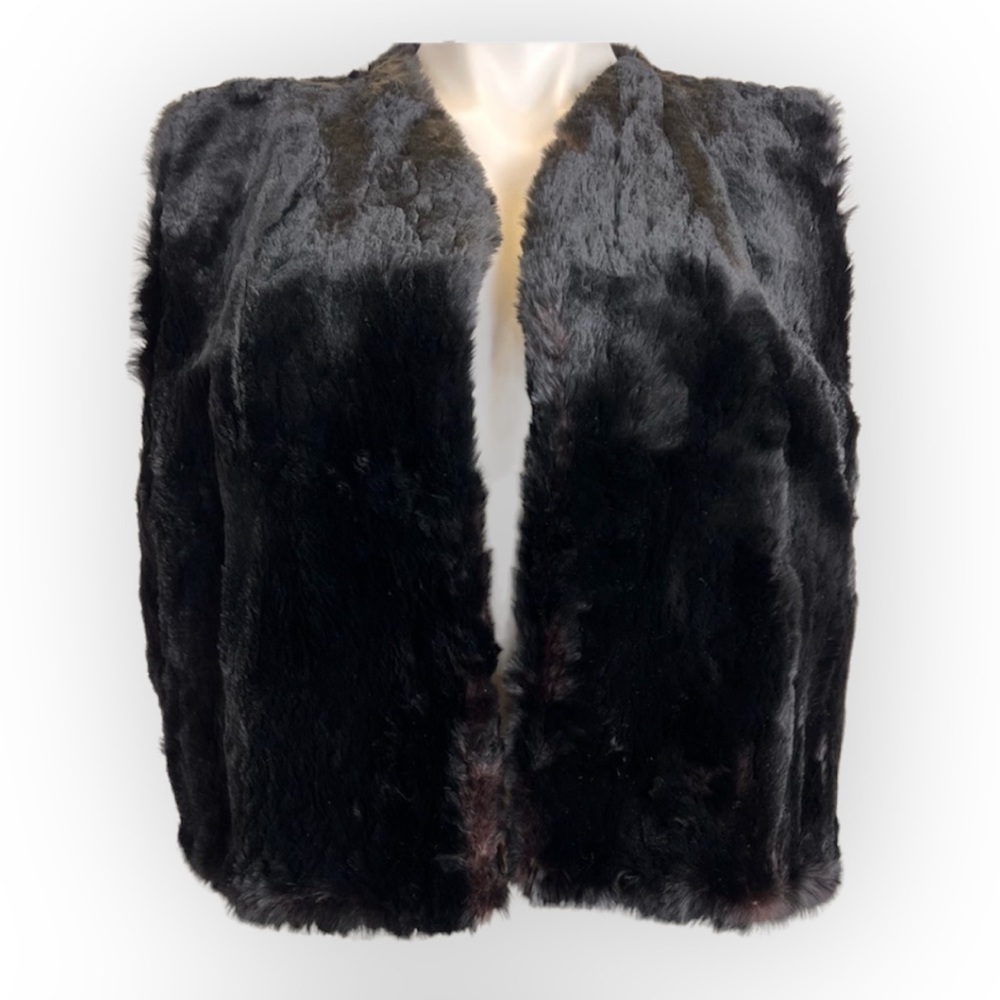 Vintage fur vest chinchilla rex rabbit
